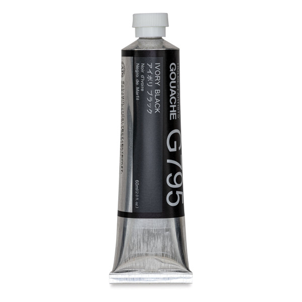 375797, Holbein Designer Gouache, Ivory Black, 60 ml tube. G795.