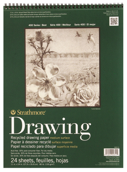 341836, Strathmore Recycled Drawing 400 Series, 11"x14"