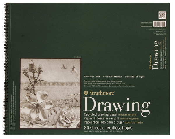 341838, Strathmore Recycled Drawing 400 Series, 14"x17"