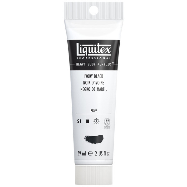 372014, Liquitex Heavy Body, Ivory Black, 2oz.