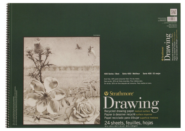 341839, Strathmore Recycled Drawing 400 Series, 18"x24"