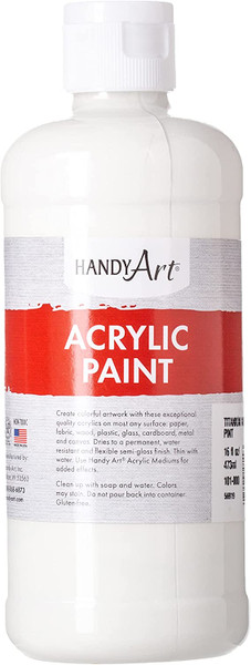376000, Handy Art Acrylic, Titanium White, 16oz.