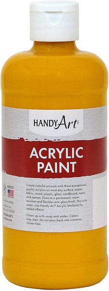 376004, Handy Art Acrylic, Deep Yellow, 16oz.
