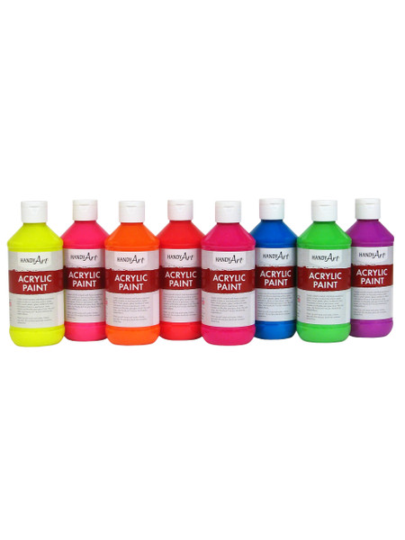 376063, Handy Art Acrylic Set, Fluorescent, 8x8oz.