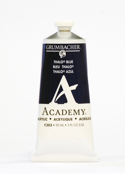 373517, Grumbacher Academy Acrylics, Thalo Blue, 90ml.