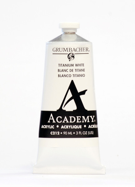 373521, Grumbacher Academy Acrylics, Titanium White, 90ml.