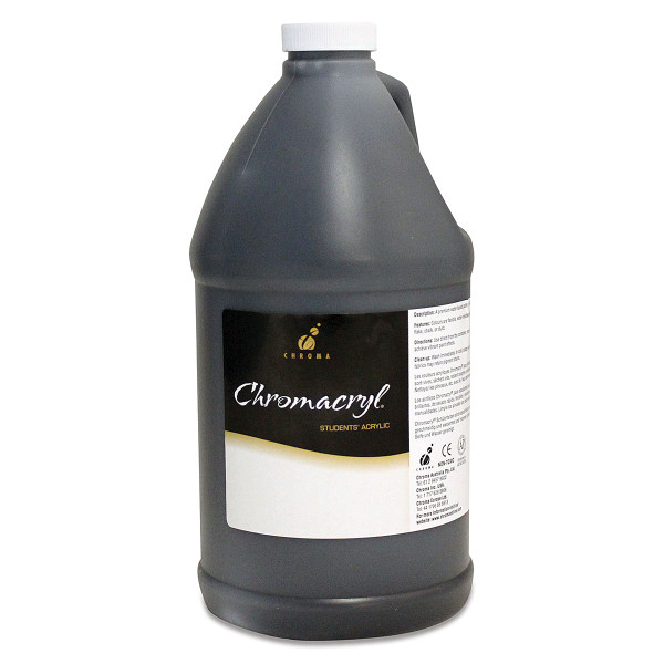 372900, Chromacryl School Acrylic, Black, 64oz.