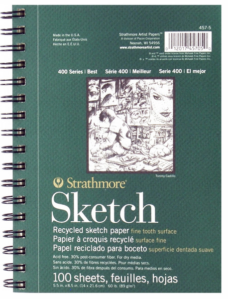 341649, Strathmore Recycled Sketch 400 Series, 5.5"x8.5" 100 sheets
