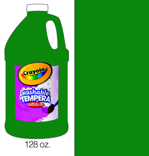 374728, Crayola Artista II Washable Tempera, Green, 128oz.