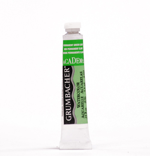 373734, Grumbacher Academy Watercolor, Perm.Green Lt., 7.4ml.