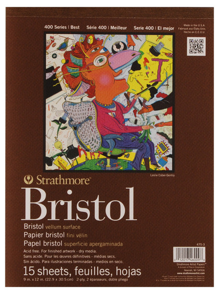 341711, Strathmore Bristol Vellum Pad 400 srs, 9"x12"