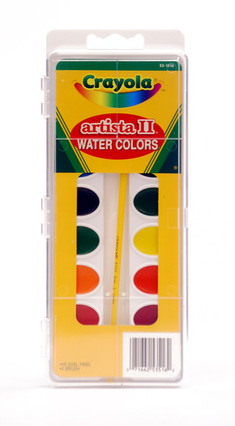 374301, Crayola Artista II Oval Pan, 16 colors w/brush