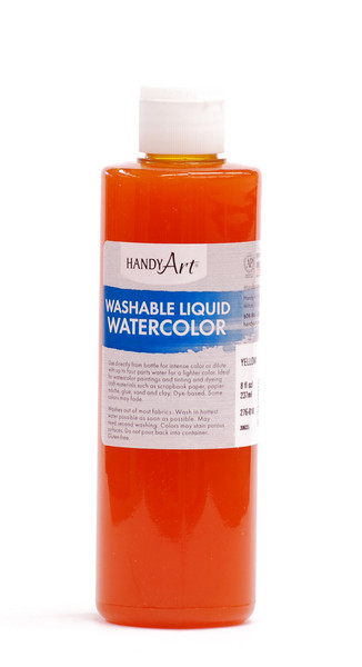 382110, Handy Art Washable  Liquid Watercolor, Yellow, 8oz.