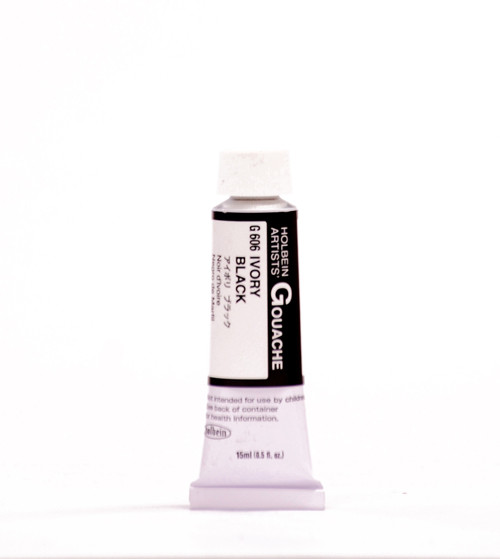 375712, Holbein Designer Gouache, Ivory Black, 15ml.