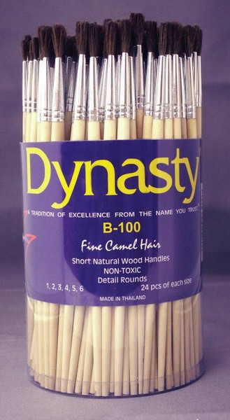 406910, Dynasty B100 Camel Hair Brushes, Rounds, 144/ct.