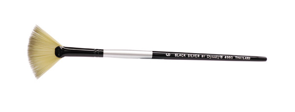 407033, Black Silver Watercolor Brush, Fan Liner, #6