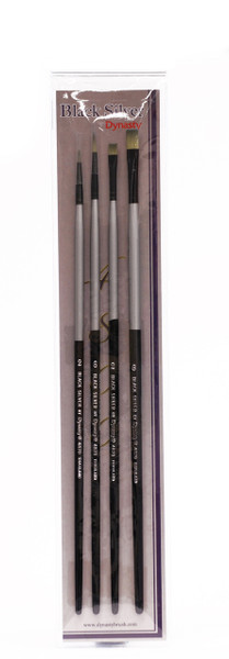 406947, Black Silver BS-LH-6 Oil & Acrylic Brush Set