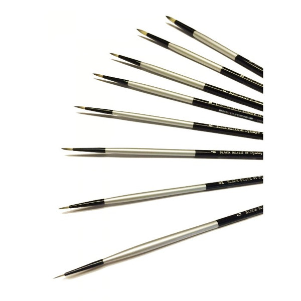 406964, Black Silver Oil & Acrylic Brush, Round, #2