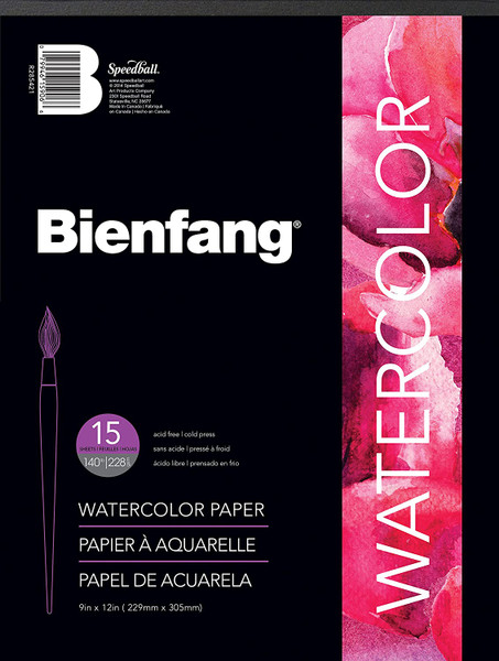 341480, Bienfang Aquademic Economy Watercolor Pad, 9"x12" 15 sheets