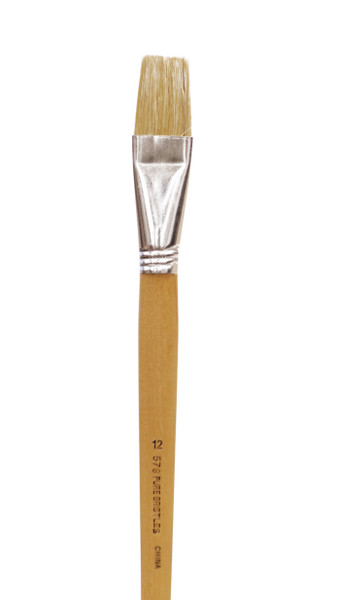 406819, Silver Series White Bristle No. 57, Flat, #12