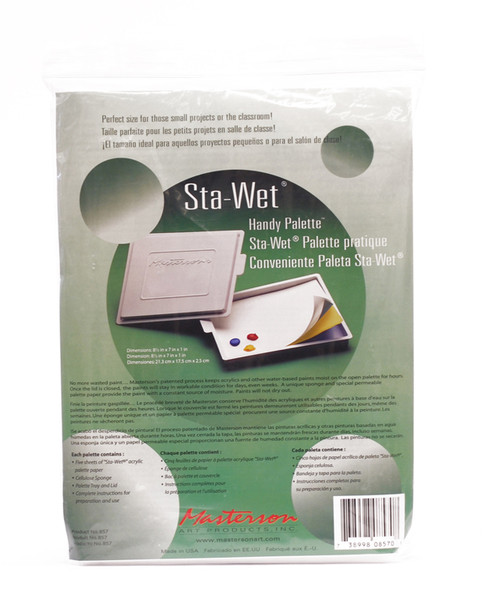 419107, Masterson Sta-Wet Handy Palette, 8.5"x7"