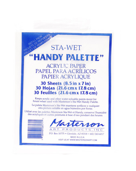 419108, Masterson Sta-Wet Handy Palette, Film Refill, 8.5"x7"