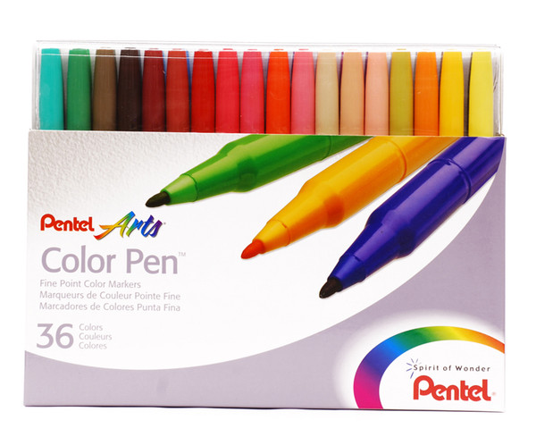 437944, Pentel Color Pen Set, 36/pens