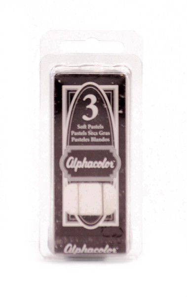 447413, Alphacolor Soft Pastels, White, 3/pkg