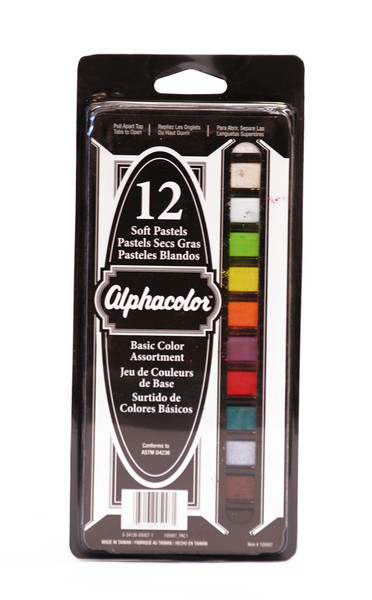 447400, Alphacolor Soft Pastels, 12color Set, 2 1/4"x7/16"stick