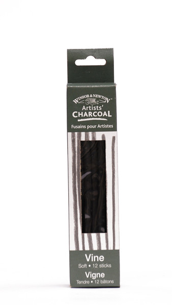 447071, Winsor & Newton Artist's Charcoal, Vine, Soft, 12sticks/box