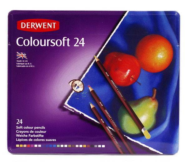 446342, Derwent Coloursoft Pencils, 24 color Set