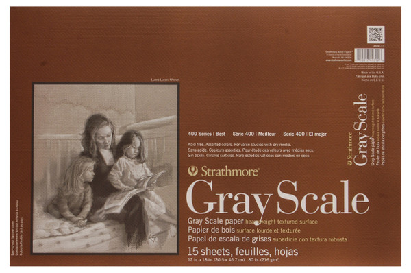347126, Strathmore Gray Scale 400 Series Pad, 12"x18" 15 sheets