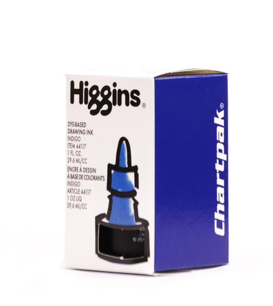 511518, Higgins Waterproof Color Drawing Ink, Indigo, 1oz. Bottle
