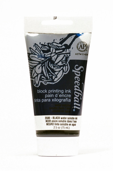 623500, Speeball Water Soluble Printing Ink, Black, 75cc Tube