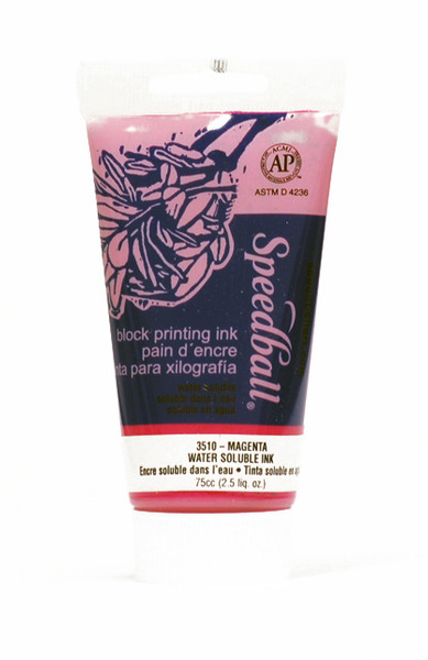 623510, Speeball Water Soluble Printing Ink, Magenta, 75cc Tube