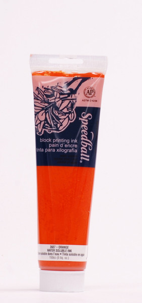 623607, Speeball Water Soluble Printing Ink, Orange, 147cc Tube