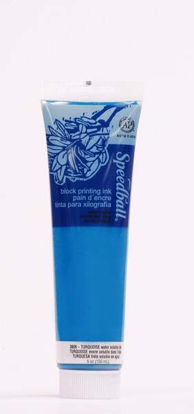 623609, Speeball Water Soluble Printing Ink, Turquoise, 147cc Tube