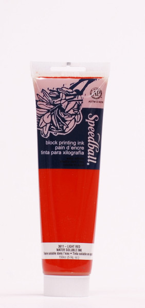 623611, Speeball Water Soluble Printing Ink, Light Red, 147cc Tube