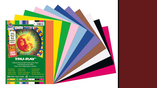 342235, Tru-ray Construction Paper, Burgundy, 9"x12" 50 sheets