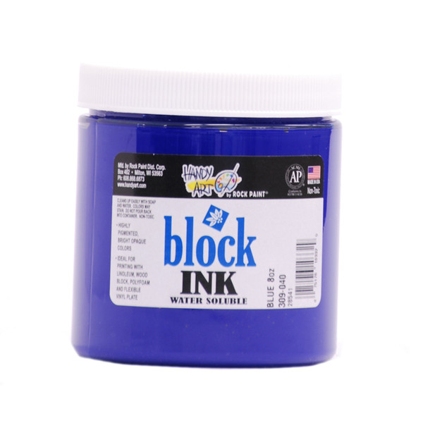 625018, Handy Art Water Soluble Block Printing Ink, Blue, 1/2 lb. Jar