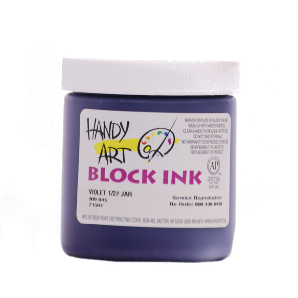 625019, Handy Art Water Soluble Block Printing Ink, Violet, 1/2 lb. Jar