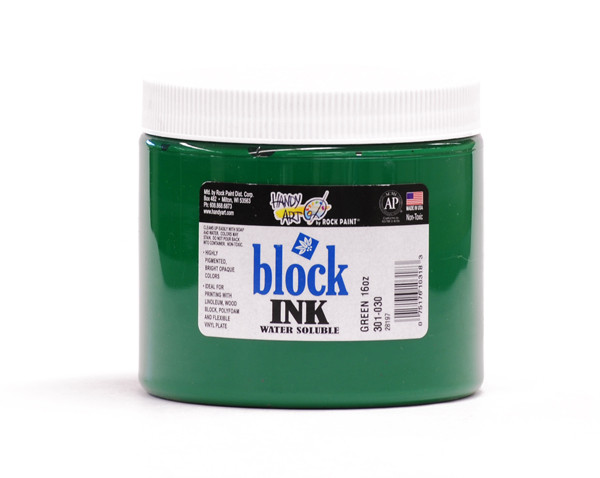 625030, Handy Art Water Soluble Block Printing Ink, Green, 1 lb. Jar