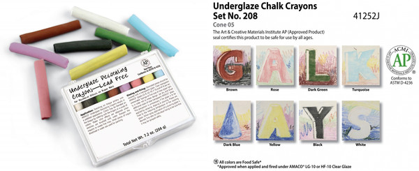 613200, Amaco Underglaze Crayon Set, #208