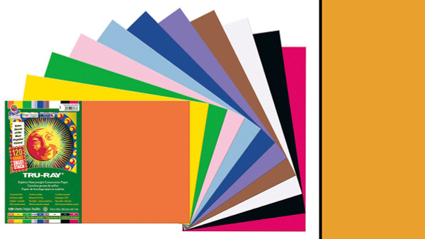 342192, Tru-ray Construction Paper, Gold, 12"x18" 50 sheets
