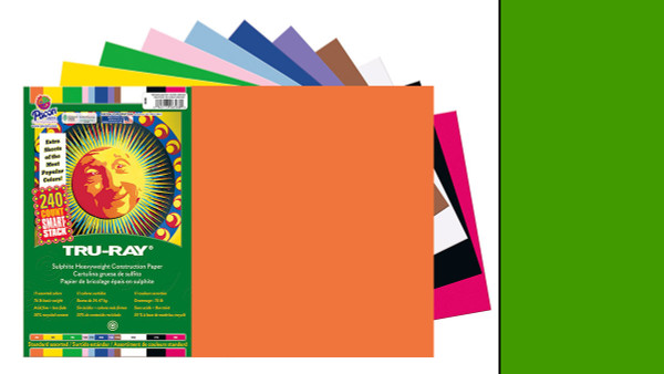 342211, Tru-ray Construction Paper, Festive Green, 18"x24" 50 sheets