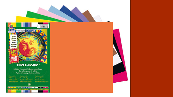 342218, Tru-ray Construction Paper, Scarlet, 18"x24" 50 sheets