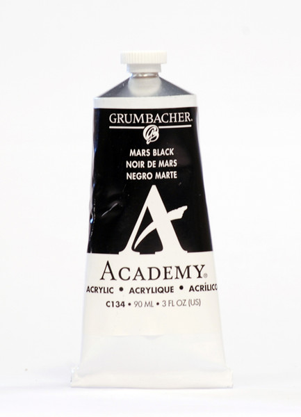 373514, Grumbacher Academy Acrylics, Mars Black, C134, 90ml.
