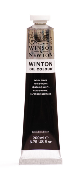 372689, Winton Oil Colour, Ivory Black, 200ml.