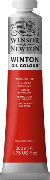 372709, Winton Oil Colour, Vermillion Hue, 200ml.