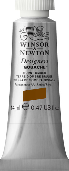 373389, Designers Gouache  14ml tube - Burnt Umber